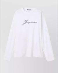 Jacquemus - Long Sleeve Crew Neck Cotton Hemp Top - Lyst