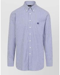 Etro - Striped Cotton Button-Down Shirt - Lyst