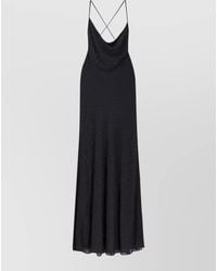 Pinko - Farro Dress Rhinestones Draped Neckline Midi - Lyst