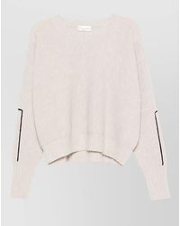 Roberto Collina - Ribbed Merino Wool Embroidered Long-Sleeve Crewneck Sweater - Lyst