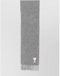 Ami Paris - Alpaca Wool Fringed Scarf - Lyst