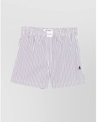 The Attico - Striped Cotton Knee-Length Shorts - Lyst