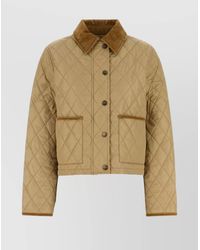 Burberry - Quilted Crop Jacket - Lyst