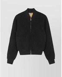 Versace - Knit Bomber Jacket With Ribbed Cuffs And Hem - Lyst