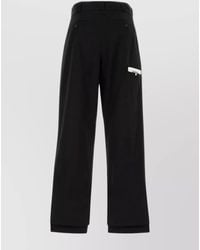Palm Angels - Cotton Asymmetric Wide-Leg Cargo Trousers - Lyst