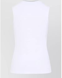 Peserico - Sleeveless Top Contrast Ribbed Round Neckline - Lyst