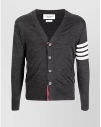 Thom Browne - V-Neck Cardigan Merino Wool 4Bar Stripes - Lyst