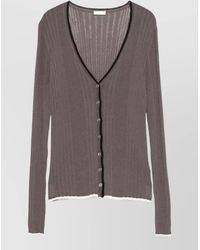Roberto Collina - Ribbed V-Neck Cardigan - Lyst
