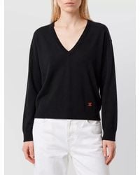 Celine - Cashmere Ribbed V-Neck Sweater - Lyst