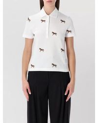 Thom Browne - Embroidered Cotton Short-Sleeve Polo Shirt - Lyst