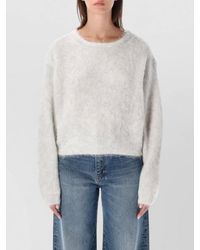 American Vintage - Alpaca Cropped Loose-Fit Thick-Knit Sweatshirt - Lyst