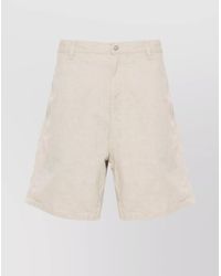 Carhartt - Cotton Linen Wide-Leg Knee-Length Chino Shorts - Lyst