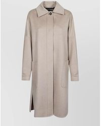 Max Mara - Velvet Single Breasted Coat - Lyst