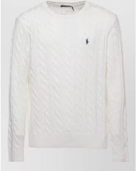 Ralph Lauren - Braided Cable Knit Crew Neck Sweater - Lyst