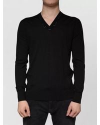 Dolce & Gabbana - Wool Embellished V-Neck Sweater - Lyst