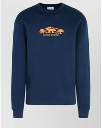 Maison Kitsuné - Cotton Crew Neck Long Sleeve Sweatshirt - Lyst