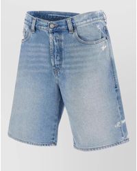 DIESEL - Denim Distressed Regular-Fit Knee-Length Shorts - Lyst