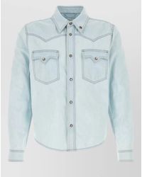 Versace - Denim Shirt Long Sleeves Chest Pockets - Lyst