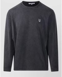 Maison Kitsuné - Organic Cotton Fox Head Faded Long-Sleeve T-Shirt - Lyst