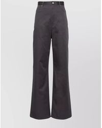 Loewe - High-Rise Cotton Wide-Leg Trousers - Lyst