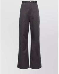 Loewe - High-Rise Cotton Wide-Leg Trousers - Lyst
