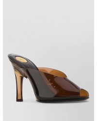 Saint Laurent - Pvc Sabrina Mules Peep Toe Transparent Upper - Lyst