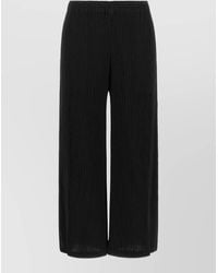Issey Miyake - Pleated High-Rise Cropped Wide-Leg Trousers - Lyst