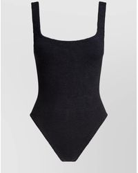 Hunza G - High-Cut Leg Square Neckline Textured Fabric - Lyst