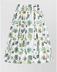 Fay - Cotton Skirt Floral Print Pleated Pockets - Lyst