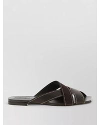 Tod's - Leather Flat Sandals - Lyst
