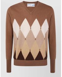 Ballantyne - V Neck Pullover Argyle Pattern Knit - Lyst