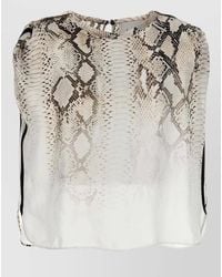 Nude - Snake Print Blouse Button Detail - Lyst