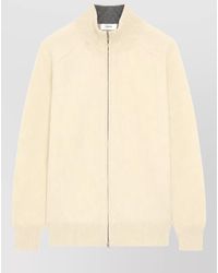 Lardini - Cashmere Wool Ribbed Zip Up Cardigan - Lyst