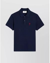 Ami Paris - Organic Cotton Piqué Short-Sleeve Polo Shirt - Lyst