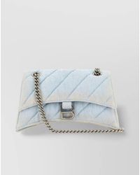 Balenciaga - Crush Small Denim Quilted Shoulder Bag - Lyst
