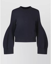 Sacai - Cropped Balloon-Sleeve Sweatshirt - Lyst