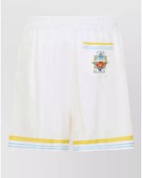 CASABLANCA - Tennis Landscape Silk Beachwear Shorts - Lyst