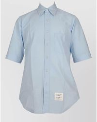 Thom Browne - Short Sleeve Poplin Shirt Chest Pocket - Lyst