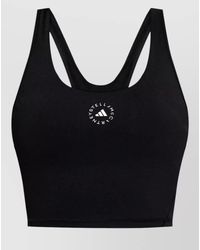 adidas By Stella McCartney - Logo Cropped Tank Racerback Stretch Top - Lyst