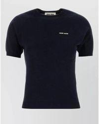 Miu Miu - Wool Crew Neck Sweater Short Sleeves - Lyst
