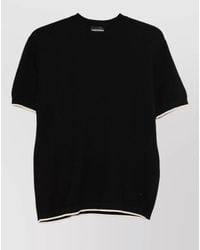 Emporio Armani - Knitted Cotton T Shirt Crew Neck - Lyst