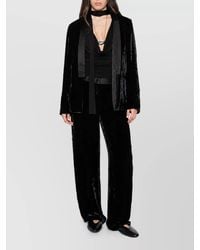 forte_forte - Silk Crushed-Velvet Straight-Leg Suit Trousers - Lyst