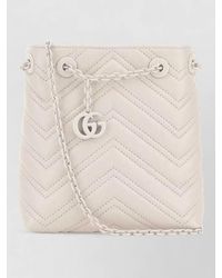 Gucci - Leather Micro Gg Marmont Bucket Bag Chain - Lyst