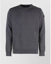 Paul & Shark - Ribbed Crew-Neck Wool Sweater With Shoulder Buttons - Lyst