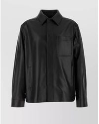 Loewe - Wool Shirt With Collar And Front Pocket - Lyst