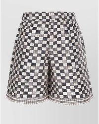 Amiri - Checkered Mesh Overlay Tailored Bermuda Shorts - Lyst