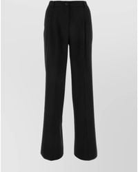 Dolce & Gabbana - High-Rise Flared Wool Wide-Leg Trousers - Lyst