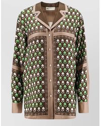 Tory Burch - Silk Printed Pyjama Shirt - Lyst