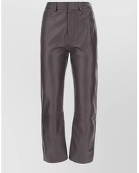 Alberta Ferretti - Leather Straight-Leg Trousers - Lyst