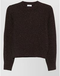 Brunello Cucinelli - Cashmere Wool Ribbed Sequin-Embellished Crew-Neck Sweater - Lyst